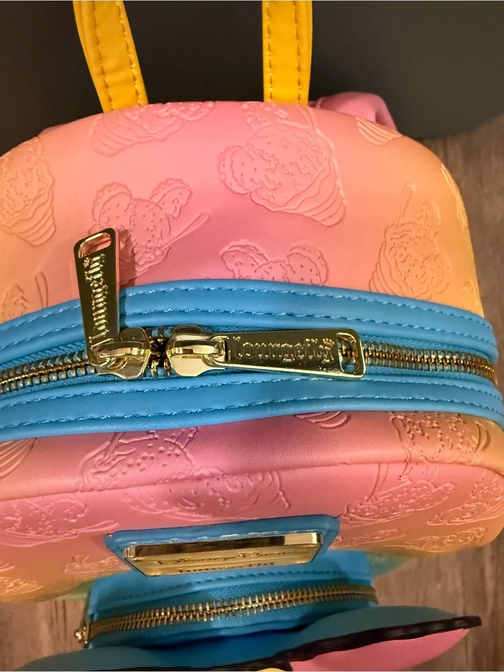 Loungefly Pastel Rainbow Mickey Ice Cream Mini Backpack - Blue Pink Yellow Green